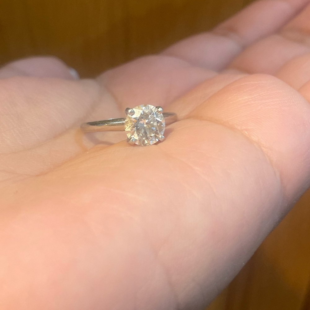Elegant White Gold Solitaire Ring and Enhancer - Picture 2 of 3